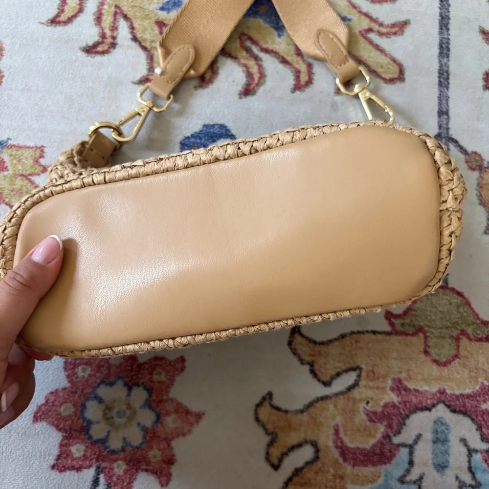 MANGO Woven Raffia Mini Crossbody Shoulder Bag Summer Trendy - Picture 8 of 11